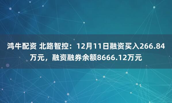 鸿牛配资 北路智控:12月11日融资买入266.84万元,融资融券余额8666.12万元
